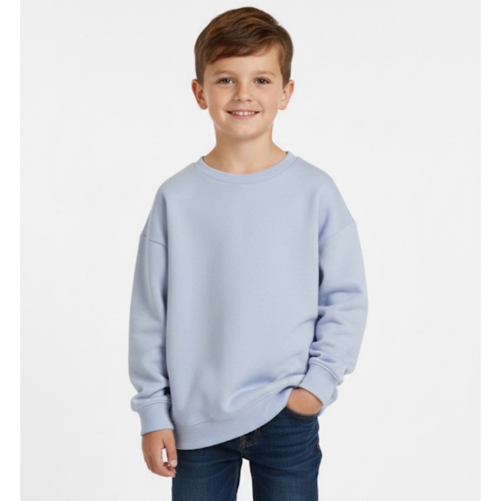 CAT & JACK (2) Crewneck Fleece Sweatshirt, Kids Unisex L, Light Blue